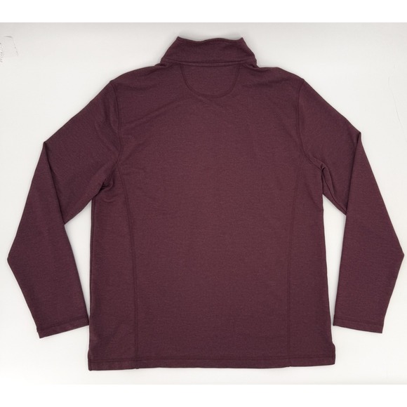 Orvis Sweater Mens Large Pullover Burgundy Quarter Zip Mock Neck Long Sleeve - Picture 2 of 13